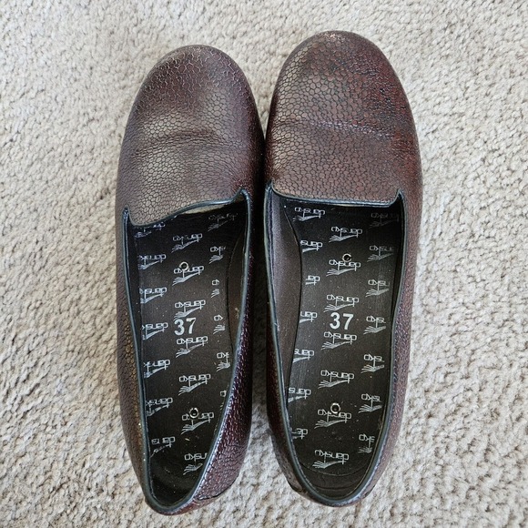 Dansko Olivia Loafer Womens 37 Brown Leather Pebble stone Slip-on Comfort Shoe - Picture 3 of 7